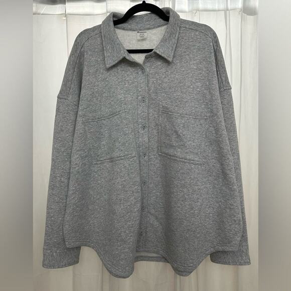 NWOT No Boundaries women’s button down grey fleece shacket/shirt - Picture 6 of 11